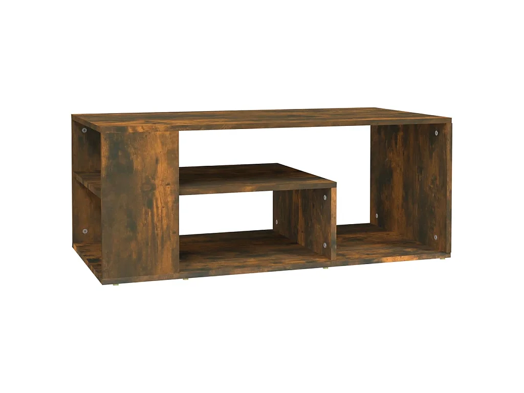 Salontafel 100x50x40 cm bewerkt hout gerookt eikenkleurig