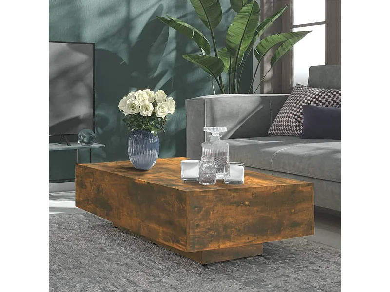 Salontafel 100x49,5x31 cm bewerkt hout gerookt eikenkleurig