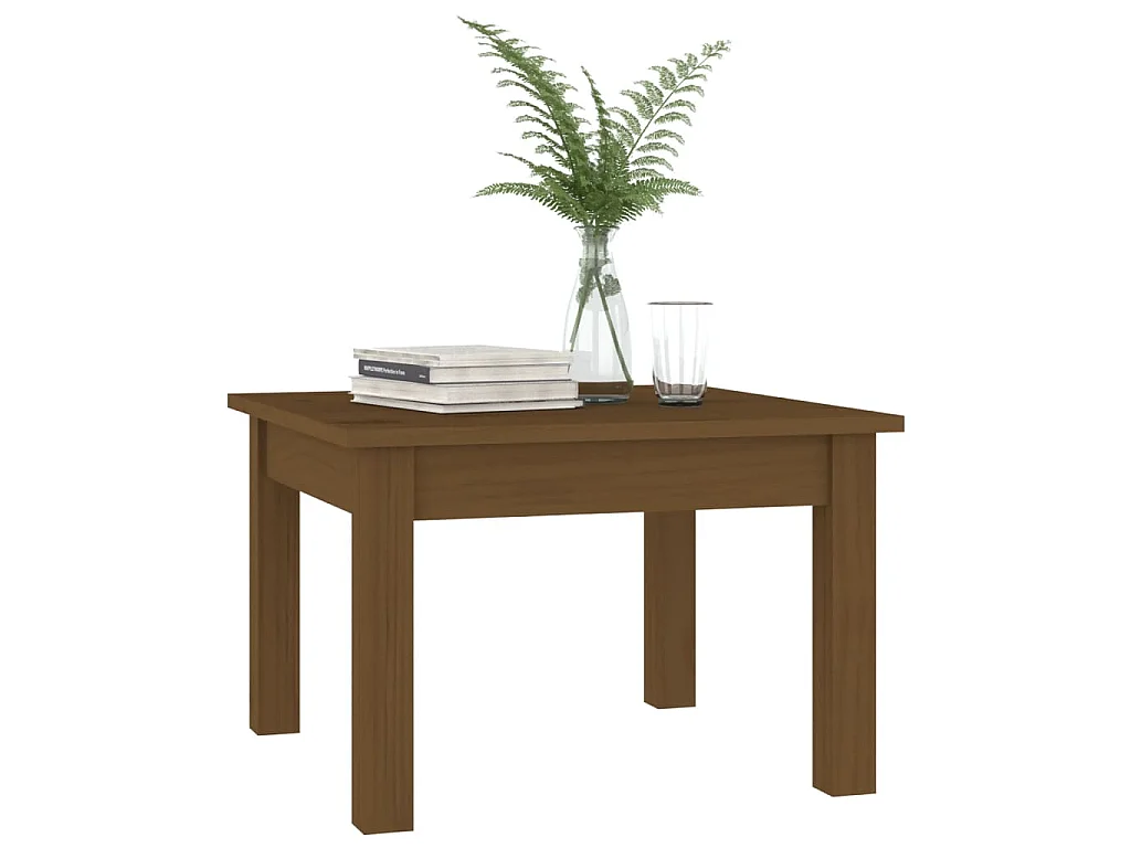 Table basse Marron miel 45x45x30 cm Bois massif de pin
