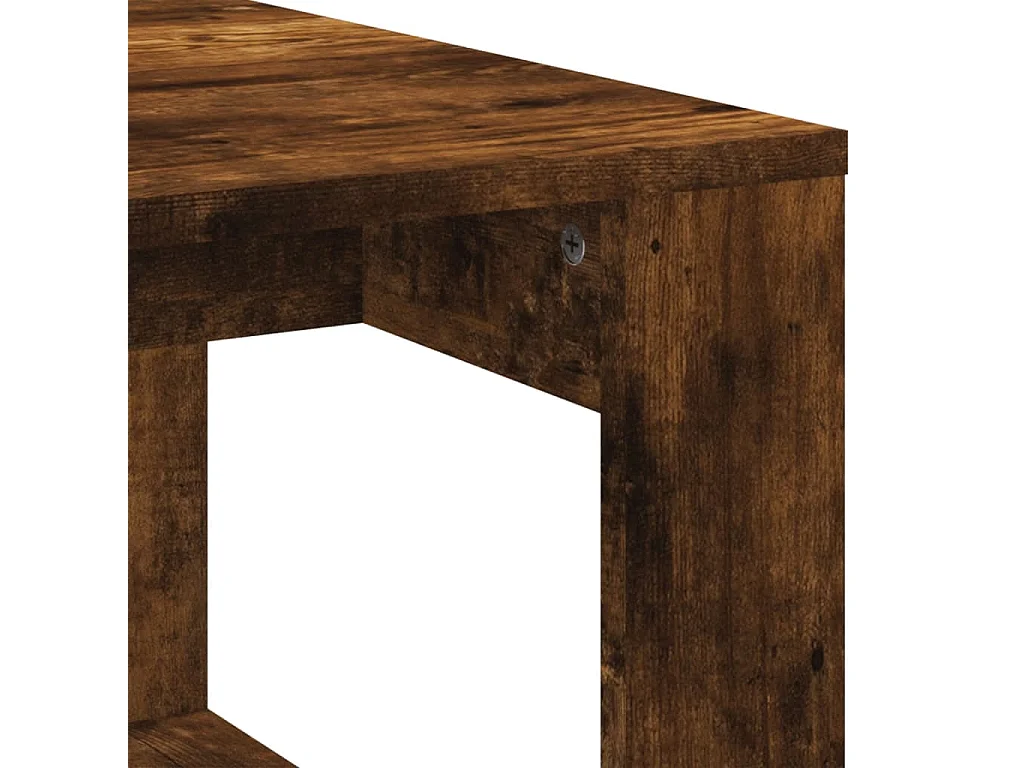 Salontafel 102x50x35 cm bewerkt hout gerookt eikenkleurig