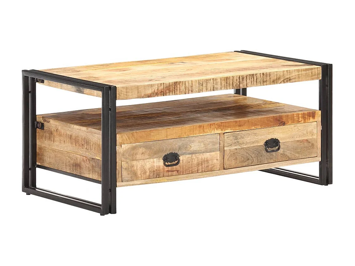 Table basse 100x55x45 cm Bois de manguier brut