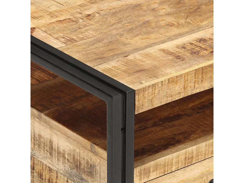 Tavolino da Salotto 100x55x45 cm in Legno di Mango Grezzo