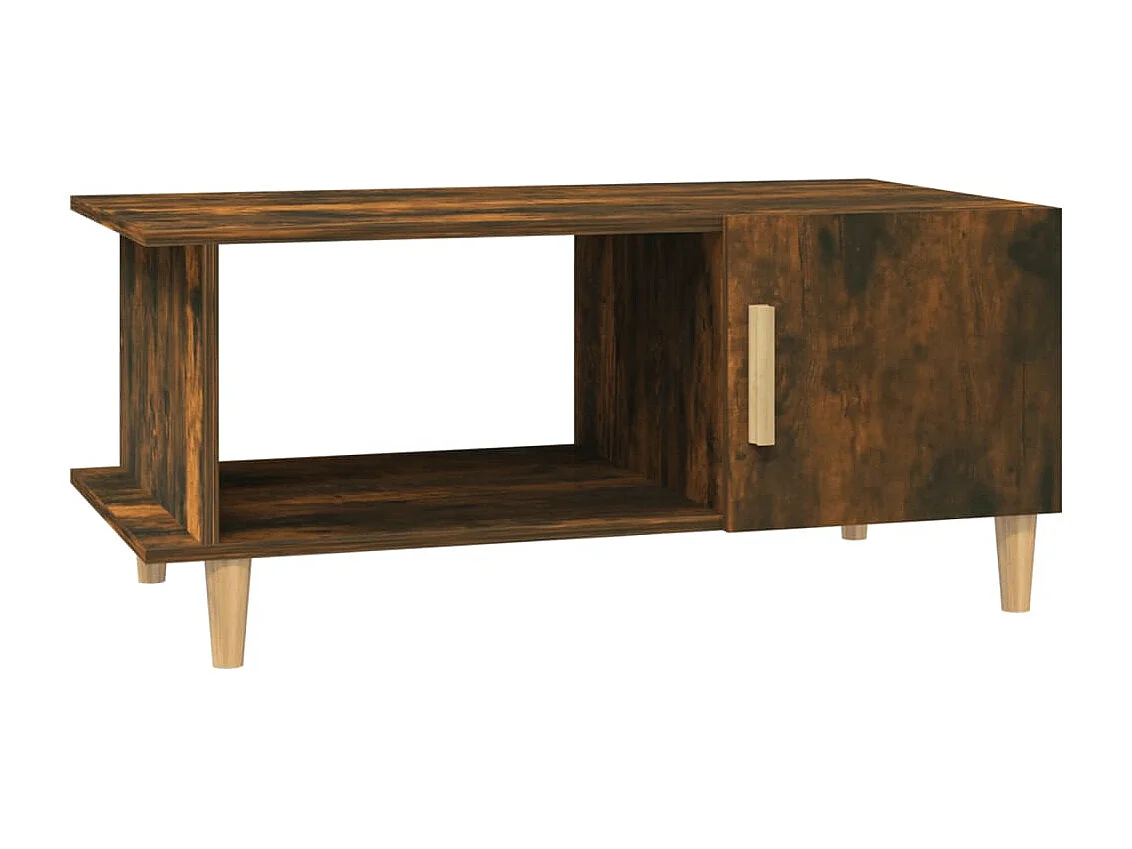 Table basse chêne fumé 90x50x40 cm bois d'ingénierie