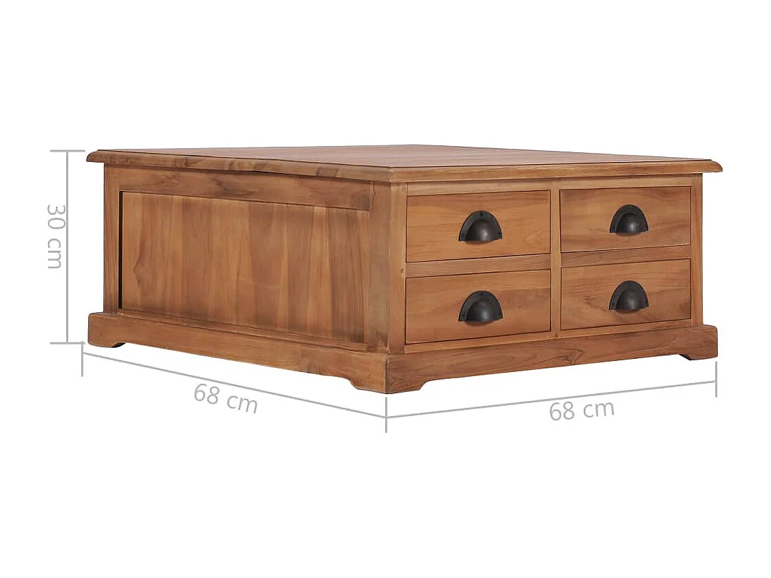 Table basse 68x68x30 cm Bois de teck solide