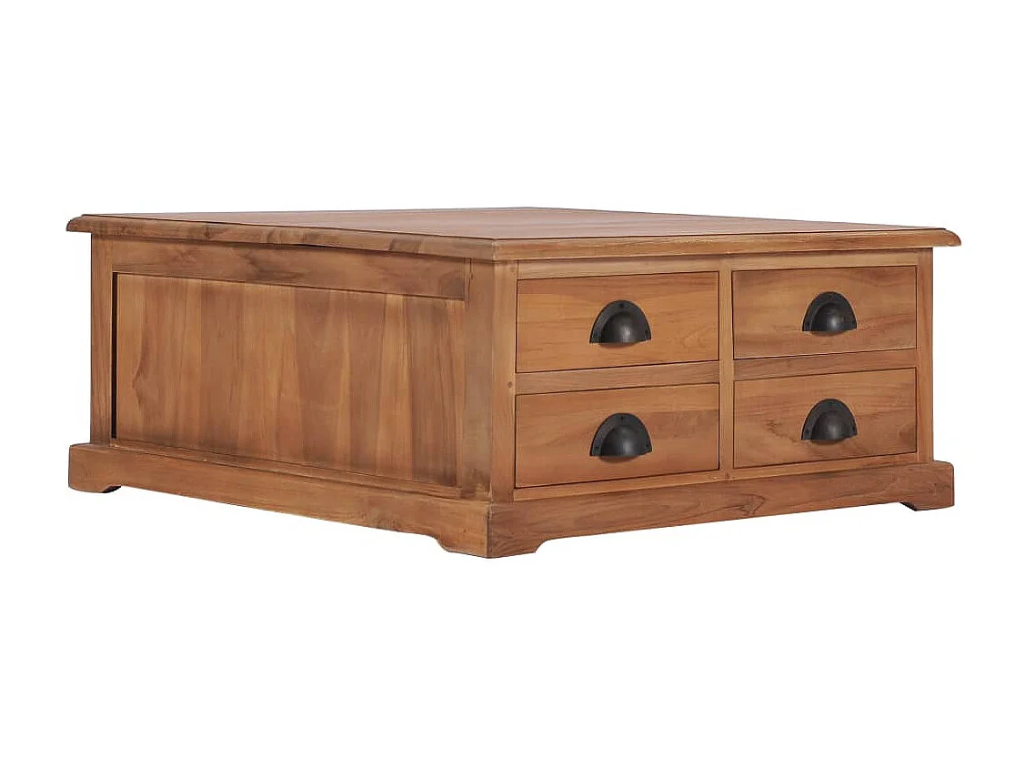 Salontafel 68x68x30 cm massief teakhout