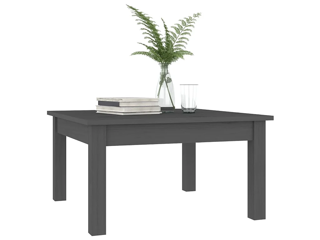 Table basse Gris 55x55x30 cm Bois massif de pin
