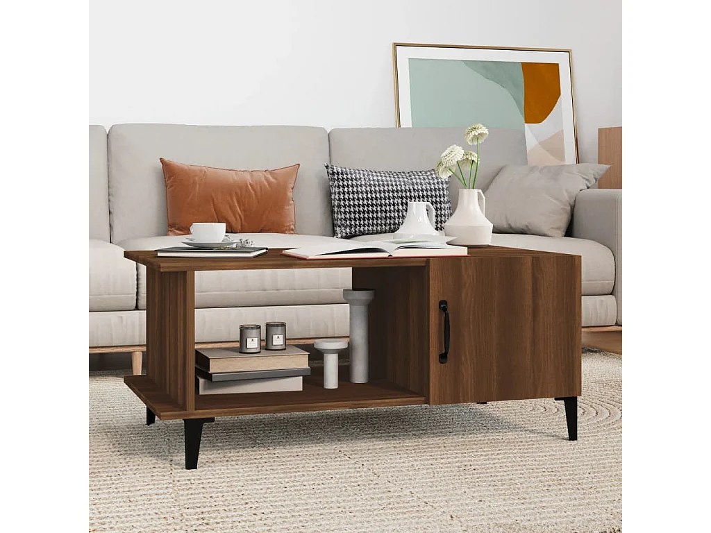 Table basse Chêne marron 90x50x40 cm Bois d'ingénierie