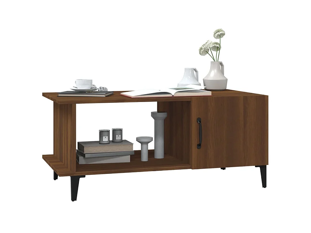 Mesa centro 90x50x40 cm derivados de madeira carvalho castanho