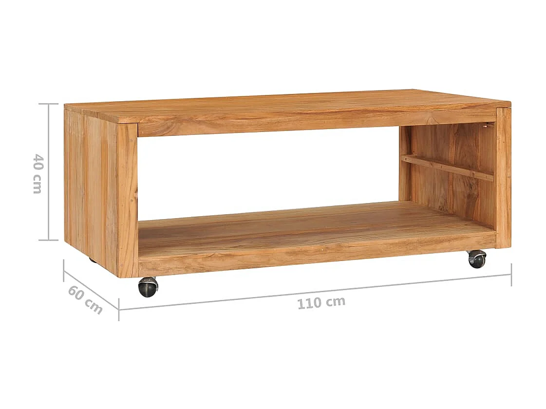 Table basse 110x60x40 cm bois de teck massif