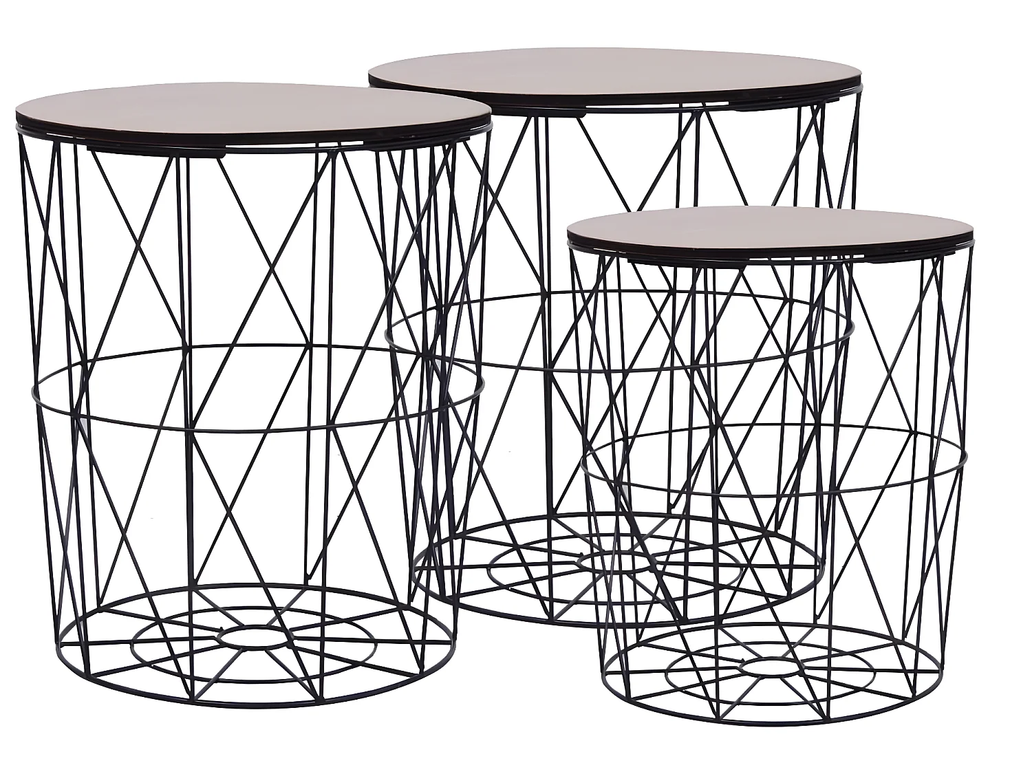 Table basse 3 pcs Noir