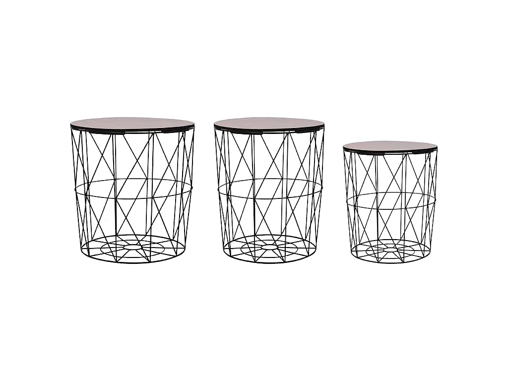 Table basse 3 pcs Noir