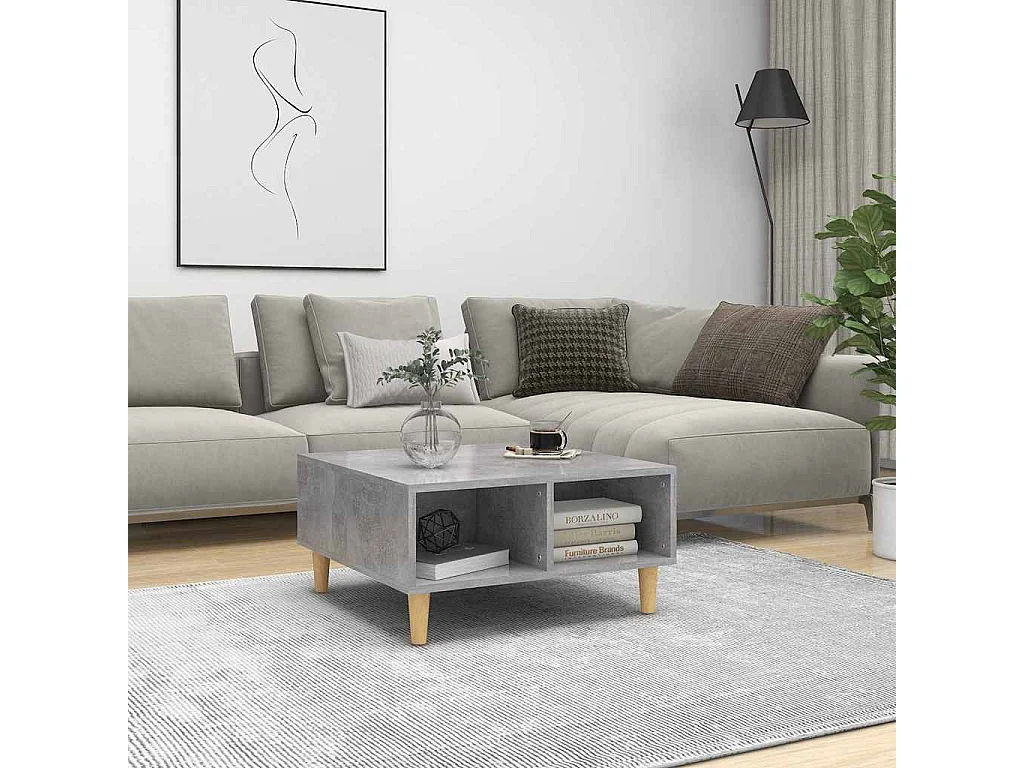 Couchtisch Betongrau 60x60x30 cm Holzwerkstoff