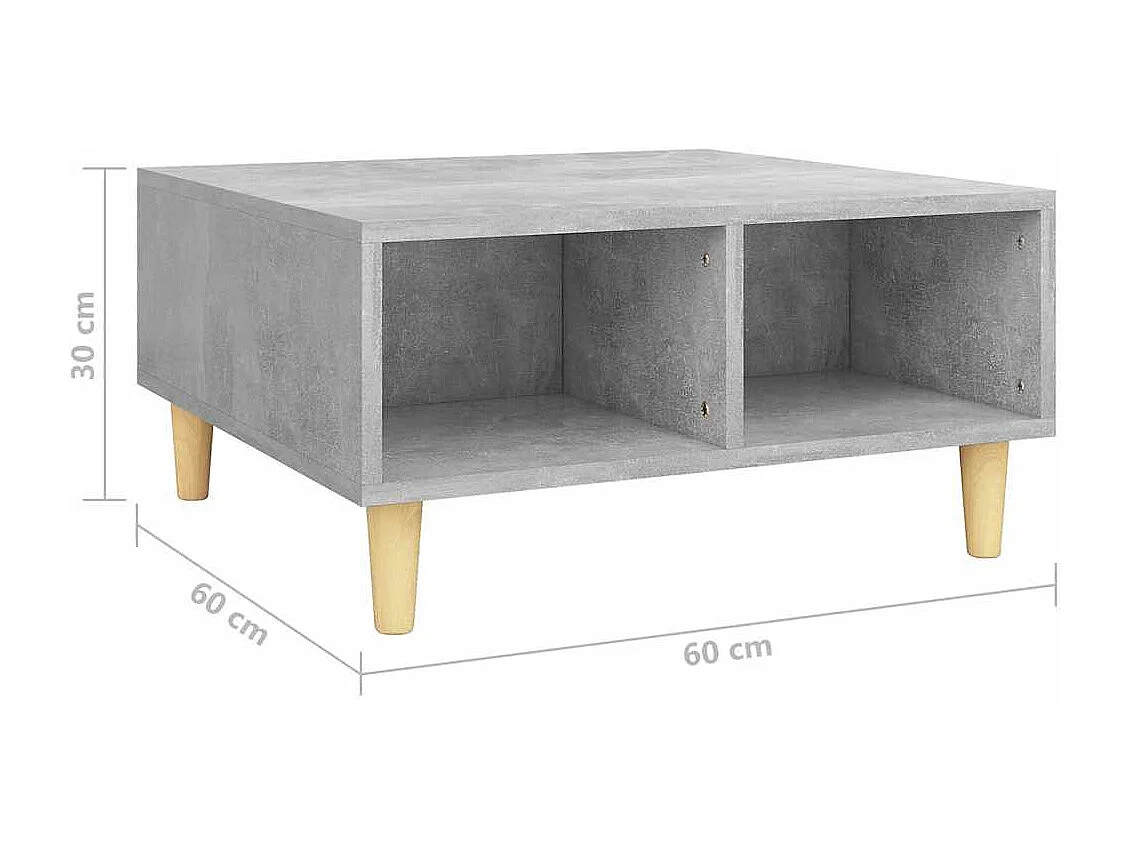Couchtisch Betongrau 60x60x30 cm Holzwerkstoff