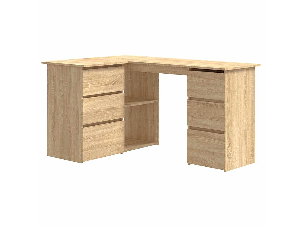 Bureau d'angle Chêne sonoma 145x100x76 cm Bois d'ingénierie