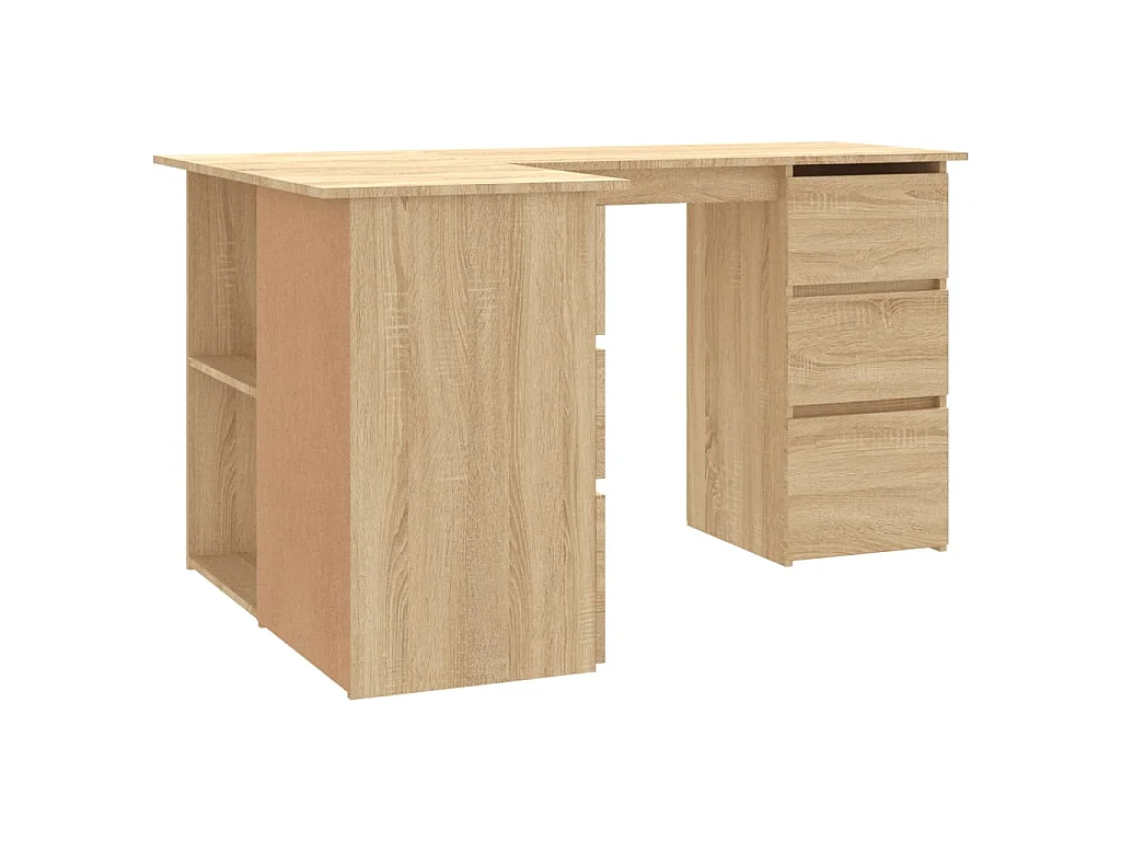 Bureau d'angle Chêne sonoma 145x100x76 cm Bois d'ingénierie