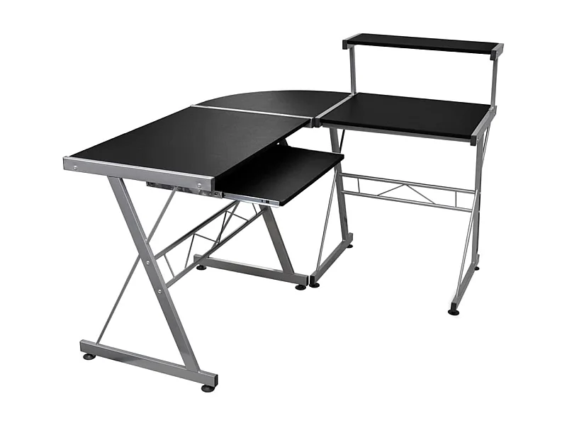 Hoekbureau 132x112x99 cm bewerkt hout zwart