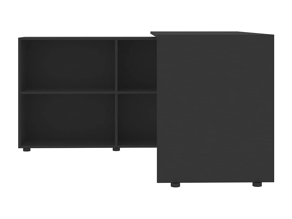 Eckschreibtisch Schwarz Holzwerkstoff