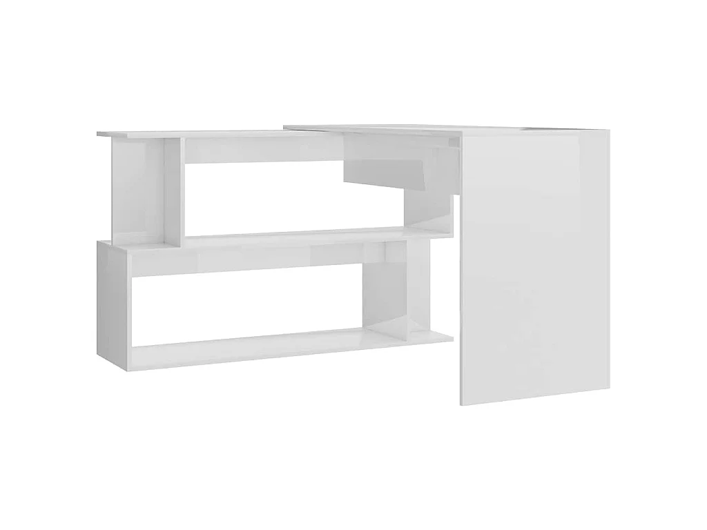 Eckschreibtisch Hochglanz-Weiß 200x50x76 cm Holzwerkstoff