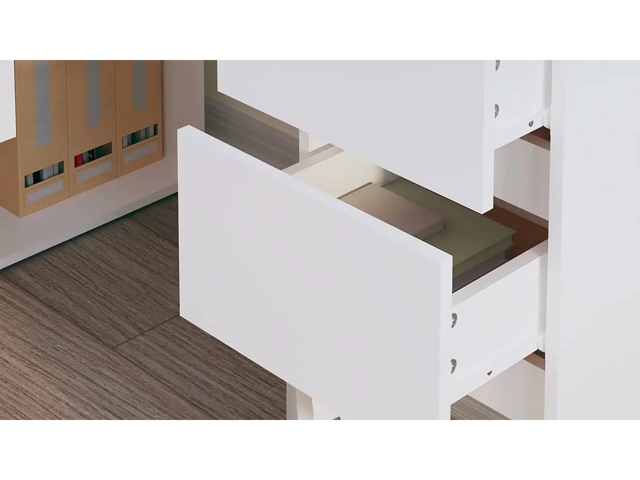 Bureau d'angle Blanc 145x100x76 cm Bois d'ingénierie