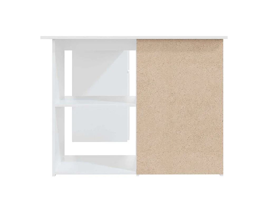 Hoekbureau 145x100x76 cm bewerkt hout wit