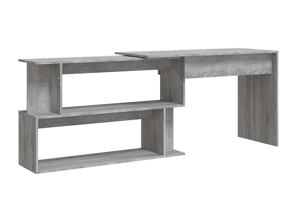 Bureau d'angle Sonoma gris 200x50x76 cm Bois d'ingénierie