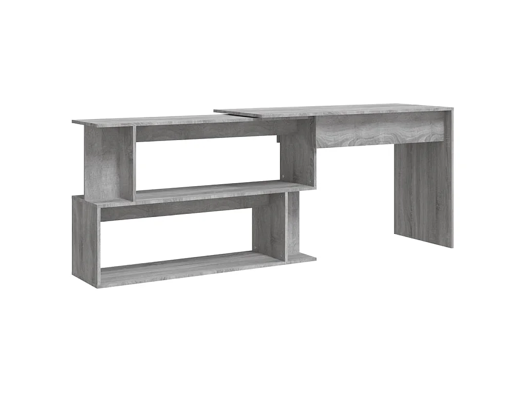 Bureau d'angle Sonoma gris 200x50x76 cm Bois d'ingénierie