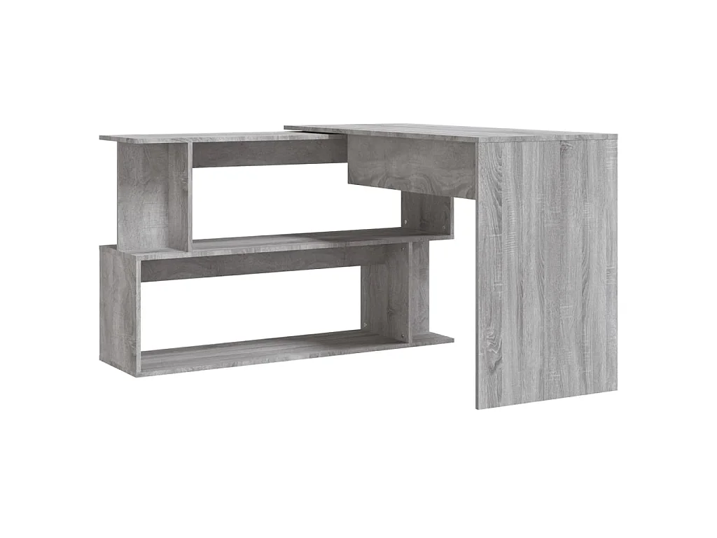 Bureau d'angle Sonoma gris 200x50x76 cm Bois d'ingénierie