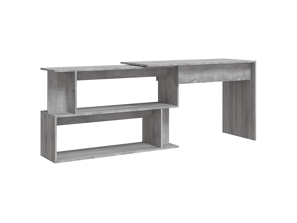 Hoekbureau 200x50x76 cm bewerkt hout grijs sonoma eiken