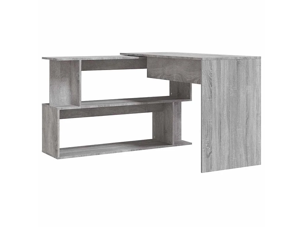 Hoekbureau 200x50x76 cm bewerkt hout grijs sonoma eiken