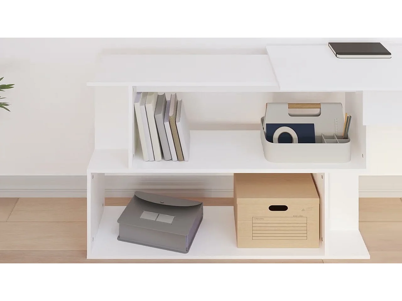 Bureau d'angle Blanc 200x50x76 cm Bois d'ingénierie