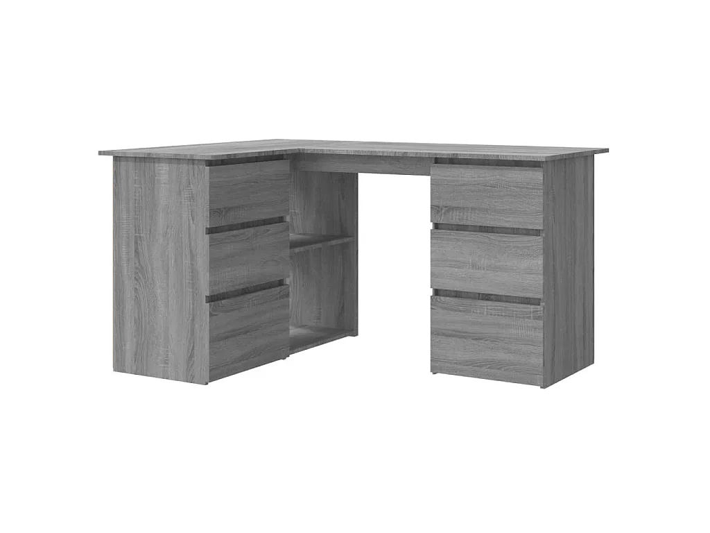 Bureau d'angle Sonoma gris 145x100x76 cm Bois d'ingénierie