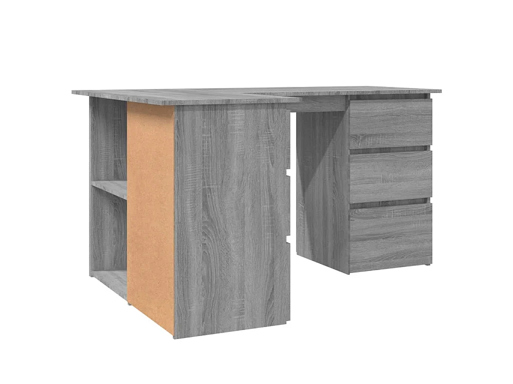 Bureau d'angle Sonoma gris 145x100x76 cm Bois d'ingénierie