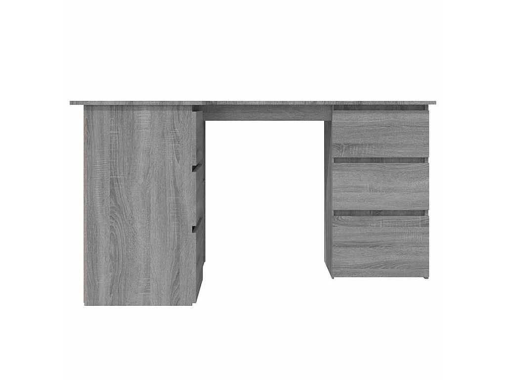 Hoekbureau 145x100x76 cm bewerkt hout grijs sonoma eikenkleurig