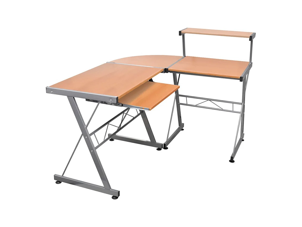 Bureau d'ordinateur d'angle Marron 132x112x99cm Bois ingénierie