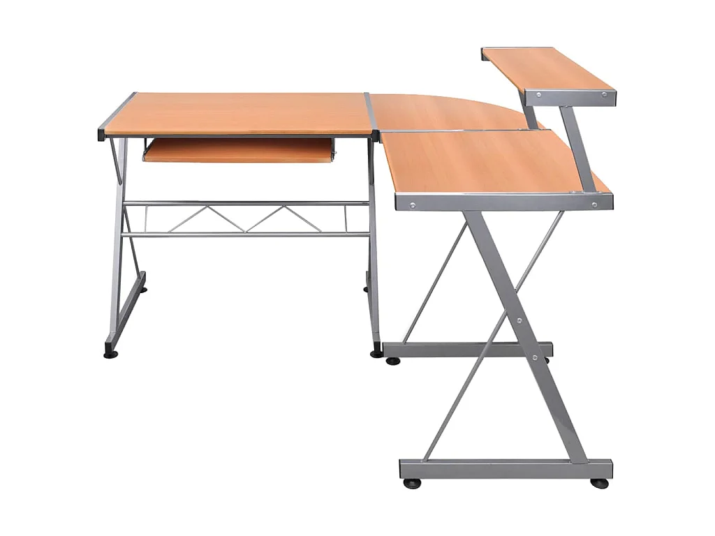 Bureau d'ordinateur d'angle Marron 132x112x99cm Bois ingénierie