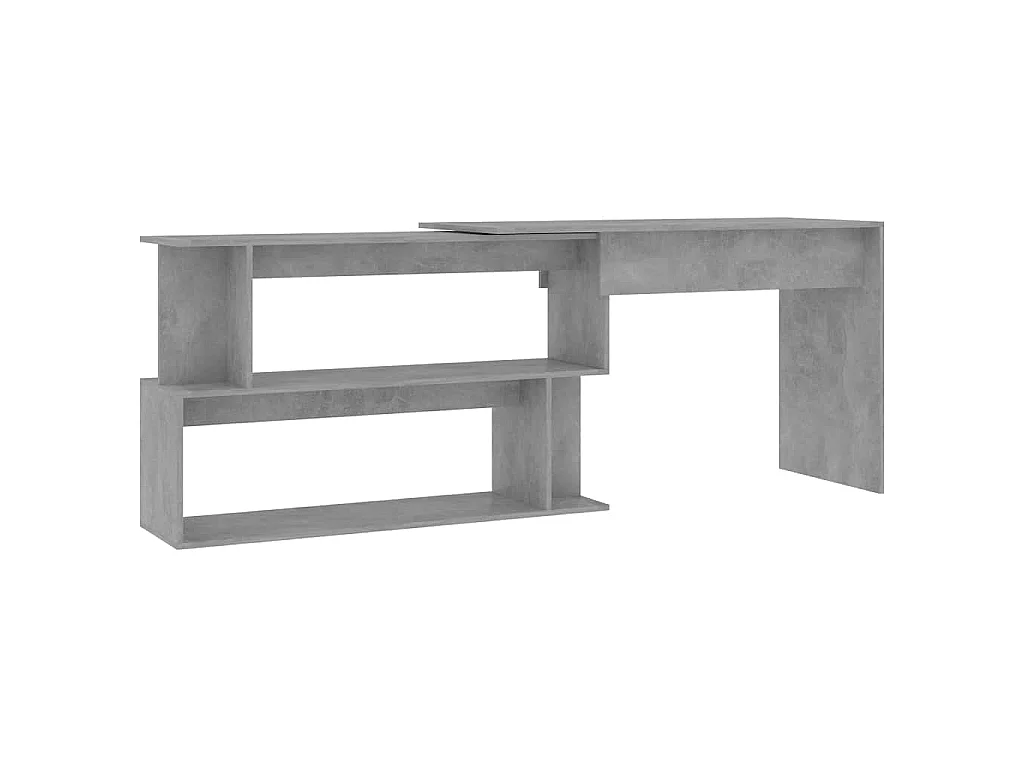 Bureau d'angle Gris béton 200x50x76 cm Bois d’ingénierie