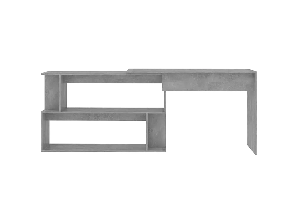 Bureau d'angle Gris béton 200x50x76 cm Bois d’ingénierie