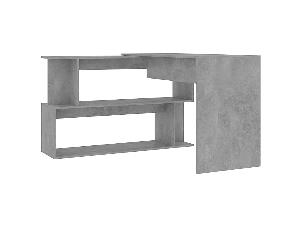 Bureau d'angle Gris béton 200x50x76 cm Bois d’ingénierie