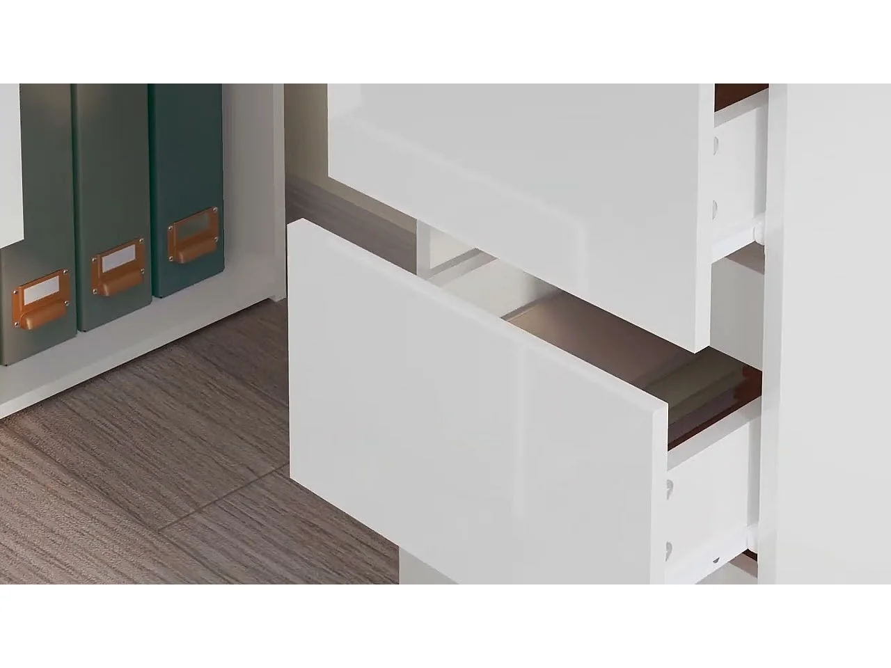 Scrivania Angolo Bianco Lucido 145x100x76 cm Legno Multistrato