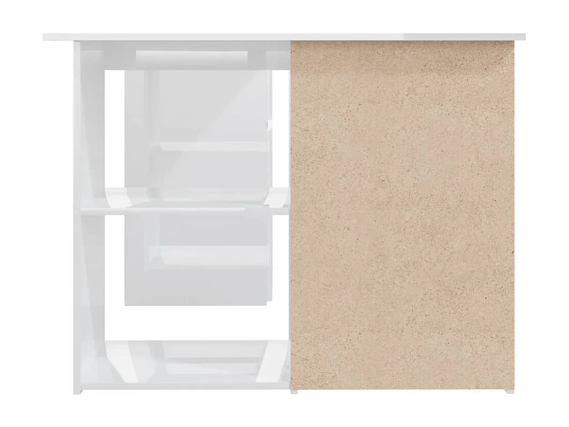 Scrivania Angolo Bianco Lucido 145x100x76 cm Legno Multistrato