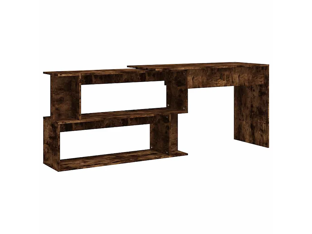 Bureau d'angle Chêne fumé 200x50x76 cm Bois d'ingénierie
