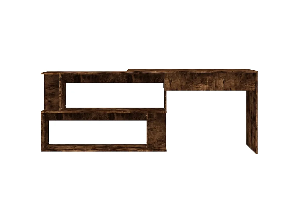 Bureau d'angle Chêne fumé 200x50x76 cm Bois d'ingénierie