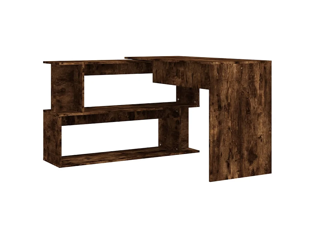 Bureau d'angle Chêne fumé 200x50x76 cm Bois d'ingénierie