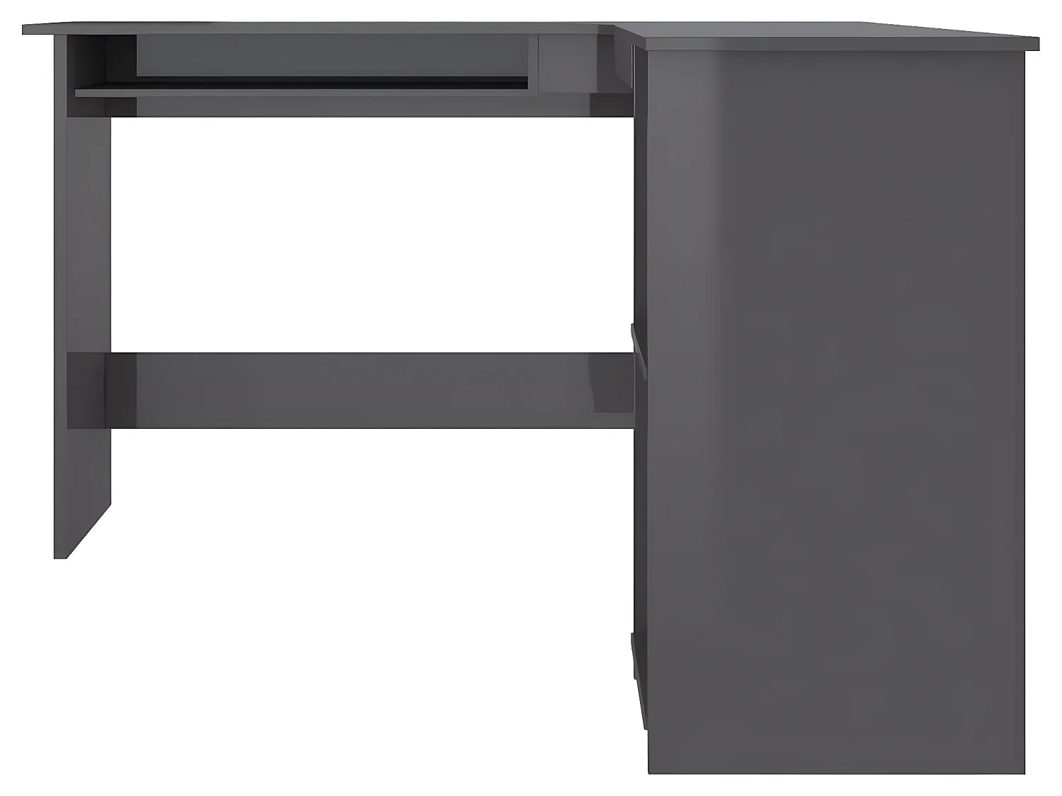 Eckschreibtisch in L-Form Hochglanz-Grau 120×140×75 cm