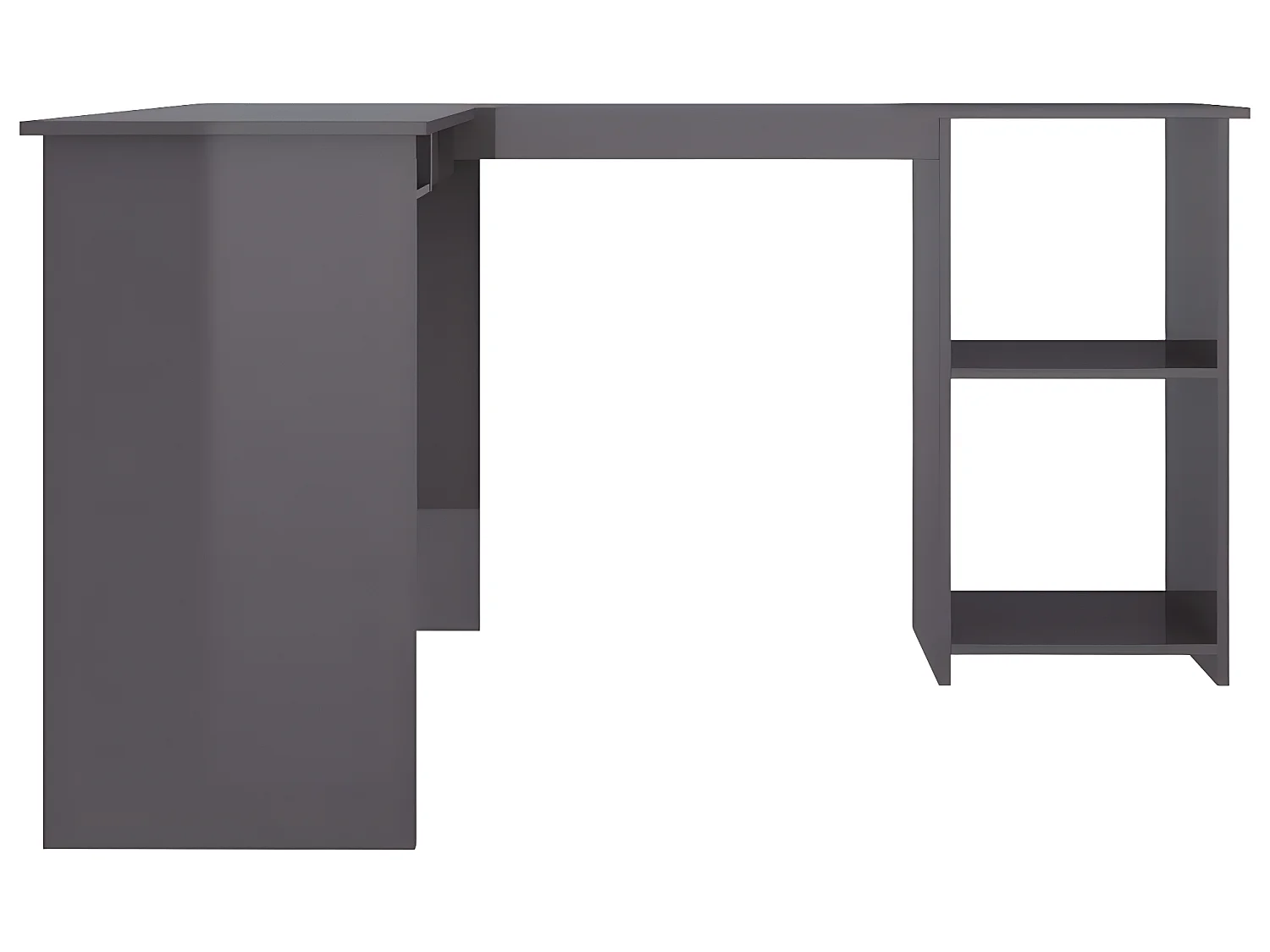 Eckschreibtisch in L-Form Hochglanz-Grau 120×140×75 cm