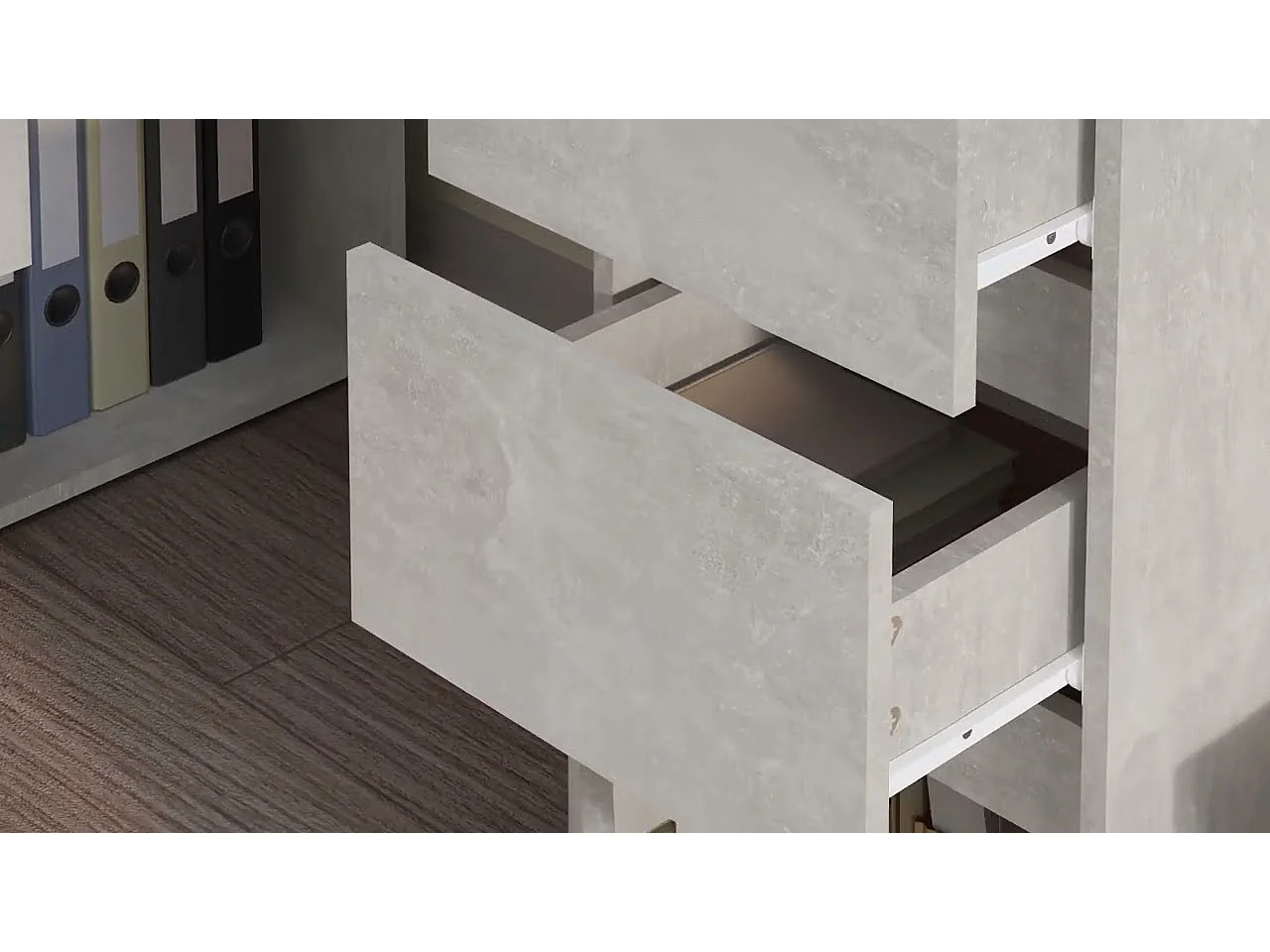 Bureau d'angle Gris béton 145x100x76 cm Bois d'ingénierie