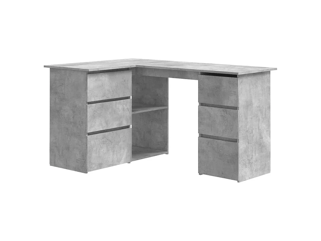 Eckschreibtisch Betongrau 145x100x76 cm Holzwerkstoff