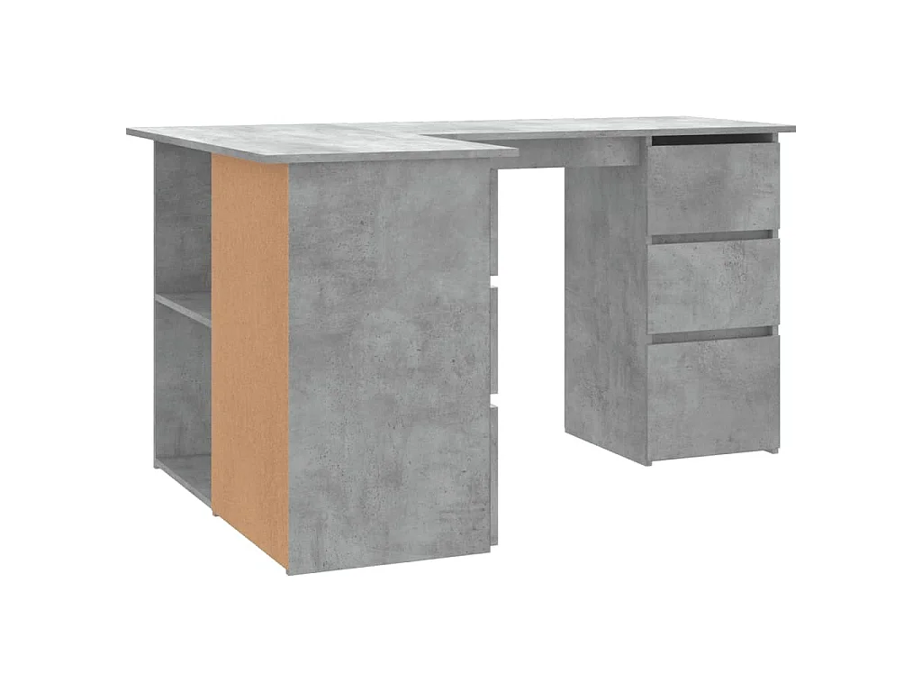Eckschreibtisch Betongrau 145x100x76 cm Holzwerkstoff