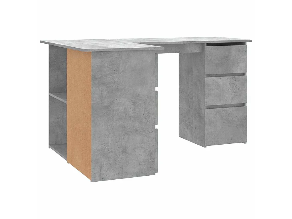 Eckschreibtisch Betongrau 145x100x76 cm Holzwerkstoff