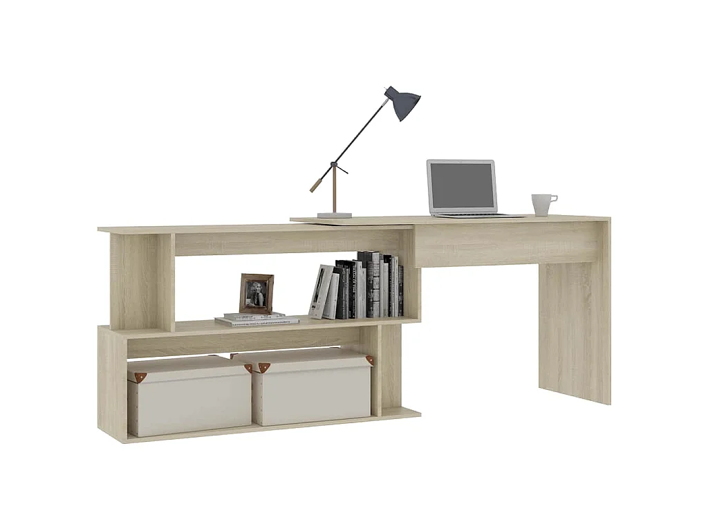 Bureau d'angle Chêne sonoma 200x50x76 cm Bois d’ingénierie